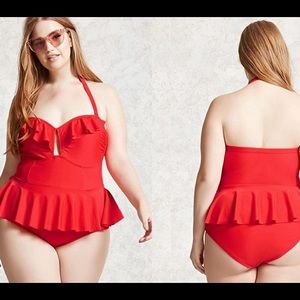 Peplum one piece swimsuit